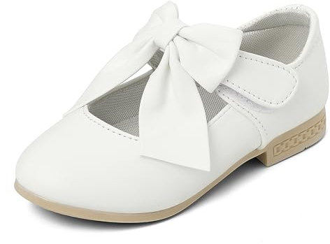 Cheerful Mario Mädchen Mary Jane Schuhe Kleinkinder Prinzessinnenschuhe Ballerinas Kleid Schuhe Weiß-B 31 EU