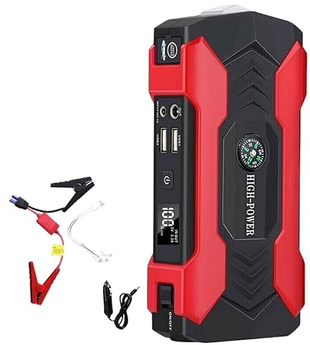 Démarreur De Saut De Voiture Batterie Externe 200-600A Chargeur Portable Booster De Voiture 12V Dispositif De Démarrage Automatique Batterie d'urgence Démarrage De Voiture(Digital)