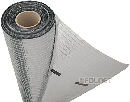 Aluminium Vapour Barrier - 1.5m Wide - Fiberglass Mesh Reinforced Insulation Membrane - Roof, Attic Rooms Thermal Insulation (5m x 1.5m)