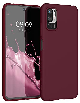 kwmobile Hülle kompatibel mit Xiaomi Redmi Note 10 5G Hülle - weiches TPU Silikon Case - Cover geeignet für kabelloses Laden - Bordeaux Violett