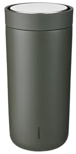 Stelton to Go Click 0.4L Vacuum Insulated Travel Mug - Soft Dark Forest, Reusable Coffee & Tea Cup with One-Hand Smart Click Function, 360-Degree Drinking