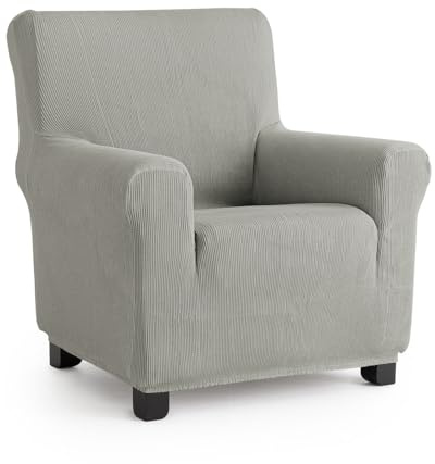MAXIFUNDAS | Funda de Sofá Elástica 1 Plaza Color Gris Claro - Extrasuave, Antideslizante - Modelo Inca