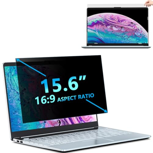 STARY Schermo privacy 15.6 pollici formato 16:9, protezione schermo antiriflesso luce blu, filtro privacy rimovibile compatibile con Lenovo/HP/Dell/Acer/Samsung/Asus
