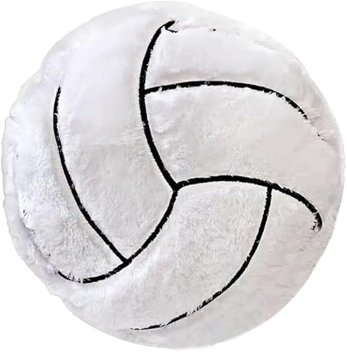 XZJMY Cuscino sportivo imbottito, con palline sportive, cuscino imbottito in peluche, cuscino decorativo per la casa, per camera da letto, gioco, regalo per interni (bianco e nero)