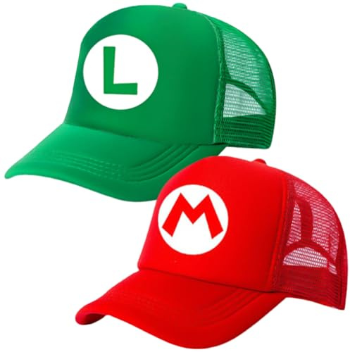 LGQHCE Marrio 2PCS Children's Cartoon Baseball Cap, Black, 2-8 Years Old, Unisex, All Seasons, Sun Protection, Cotton, Adjustable, Lightweight, Sport, 48-50CM, 2 Count