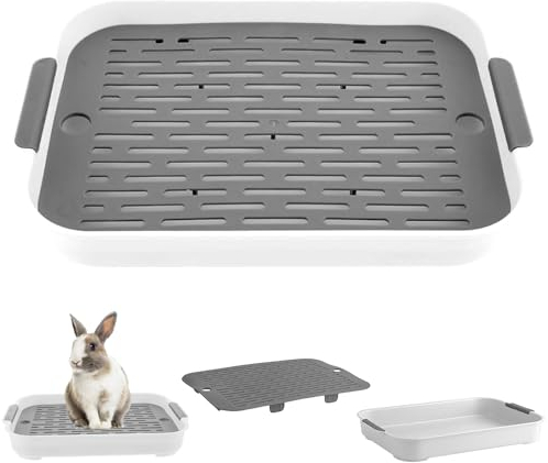 Tablett Haustier Toilette, Haustier WC Trainer, Kleintier Katzentoilette, Kaninchen Toiletten Töpfchen, Haustier PIPI Toilette, Kaninchen Quadratisch Katzentoilette Herausnehmbarer für Kleintier