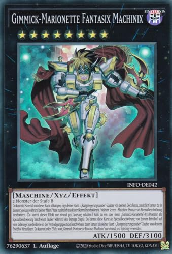 INFO-DE042 - Gimmick-Marionette Fantasix Machinix - Super Rare - Deutsch - 1. Auflage - The Infinite Forbidden - mit LMS Trading Fieldcenter-Karte Yugioh