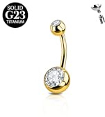 AceFun Navelstänger titan, 6 mm 8 mm 10 mm 12 mm 14 mm 16 mm navelpiercing silver guld för kvinnor 1 st 14 g massiv titan navelstång skivstång smycken ringar kroppspiercing böjda navelstänger