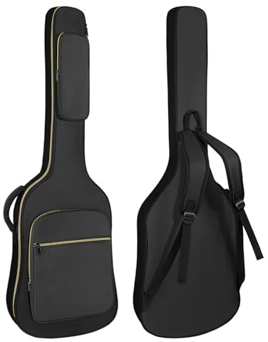 LETSROCK Bass Guitar Case, Bass Guitar Gig Bag 0.35 Inch waterproof Thick Padding Backpack Soft Electric Bass Guitar Bag Dual Adjustable Shoulder Strap Pocket & Back Hanger Loop Black