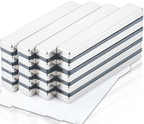 20 stycken självhäftande magneter neodymmagneter rektangulära neodymmagneter 60 x 10 x 5 mm, neodymmagneter för familj, kylskåp, hantverk och dekoration, kök och kontor