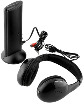 Mikinona Écouteur sans Fil 5-1 pour Pc TV Et Radio Casque Stéréo avec Microphone Intégré Accessoire Audio Polyvalent Utilisation Quotidienne Compatible Appareils Noir Élégante
