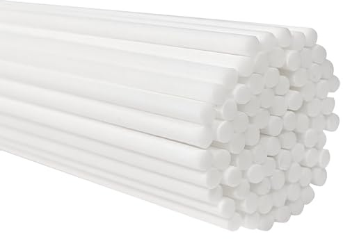 25cm Diffuser Replacement Sticks - 60Pcs Fiber Reed Fragrance Sticks Refill for Home and Bathroom - Rattan Essential Oil Sticks for Scented Diffuser (White Colors)