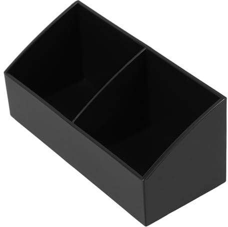 Angoily Caja Organizadora Negro Versátil y Fácil de Limpiar Material Pp 2 Compartimentos para Bolsitas de Té y Dulces para Almacenamiento en Cocina y Hogar