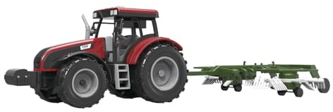 TACHAN - Tractor Rojo con apero Desmontable - Escala 1:32 - Luces y Sonidos (CPA Toy Group 702T01055)