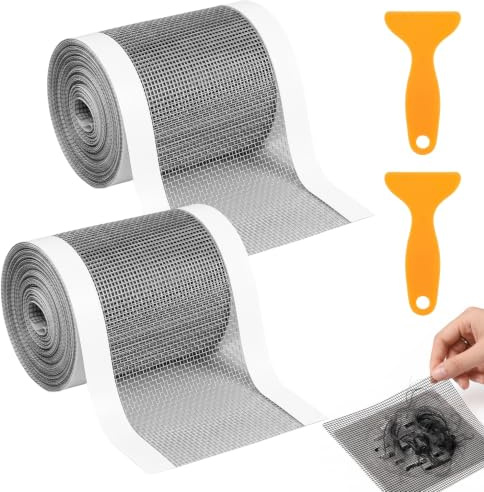 Kufeiper 2 stycken hårsil dusch, 10 cm x 10 m avloppssil dusch avlopp hårfångare med plastspatel, dräneringshårfångare, avloppsnät, hårfångare för badrum, dusch, badkar, kök, balkong