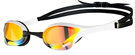 ARENA Cobra Ultra Swipe Mirror Occhialini Nuoto da Gara Unisex Adulto, Occhialini Piscina con Lenti a Specchio Curve, Anti-Appannamento, Protezione UV, 5 Ponti Nasali Intercambiabili