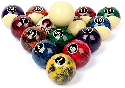 BEKZILY Professionelle Poolbälle/Billardkugeln Set Komplett 16 Bälle für Billardtische (Weiß)