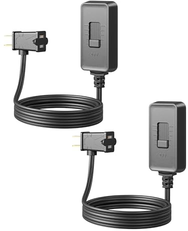 DEWENWILS Plug in Dimmer Switch for Lamp, Table Lamp Dimmer for Dimmable LED/CFL Lights and Incandescent Bulbs, Full Range Slide Control, Dimmer Extension Cord, Black, 2 Pack