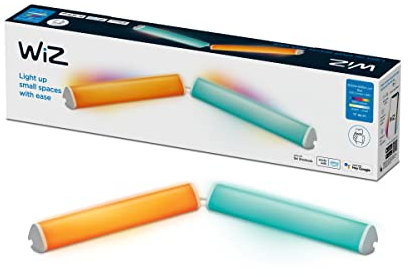 WiZ Barra Luminosa da Tavolo Smart WiFi, Luce Bianca e Colorata, 5.5W, Bianco, Tecnologia SpaceSense, Controllo Vocale (Alexa, Apple HomeKit, Google Home), pack da 2