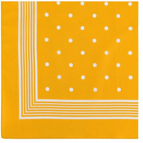 modAS Vierecktuch Bandana Kopftuch ca. 54x54 cm- Tuch in verschiedenen Designs und Farben aus Baumwolle in Gelb mit Punkten