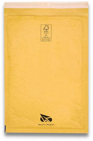 RAYLU PAPER – Confezione da 10 Buste Imbottite per Spedizioni in Carta Kraft Marrone con Chiusura Autoadesiva, Buste Pluriball Leggere e Resistenti ideali per Documenti e Spedizioni (300 x 440 mm)