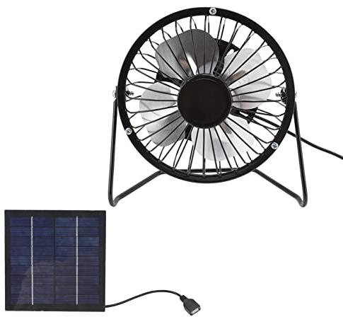 Solpanelsfläkt, 2,5W USB Solpanelsdriven Mini Bärbar Fläkt, Utomhuskylfläkt Fri Energi för Hem Chicken House RV Car Gazebo Ventilation System