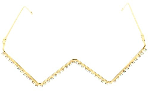 Beaupretty Rhinestone Glasses Frame Decorative Eyewear for Women Partywear Half Rim Metal Eyeglasses Frame Festival Accessories