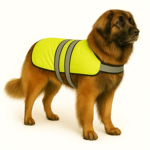 Flamingo Hundemantel Winter – Eisbär Fluo Gelb – 85cm – warm & modisch – Polyesterfaser – reflektierende Riemen – Wasser- & Winddicht – PU-Beschichtung – Geschirröffnung