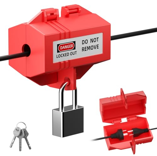 Steckerschloss Abschließbar Waschmaschinen Schloss Steckersafe mit Schloß und Schlüssel Stromstecker Schutzbox Steckerschutz Steckerbox mit Vorhängeschloss Stecker Tresor für Waschmaschinen,Stromkabel