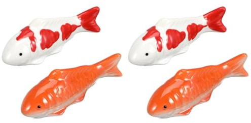 Yardwe Ceramic Floating Fish Figurines, 2pcs Realistic Fish Tank Decorations, Aquarium Ornaments for Freshwater Tanks, Garden Pond, and Fairy Gardens, Compact and Lightweight, 3.93x1.57x2.75 Inch