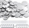 LetCart 200 Sets Buttons Selber Machen ohne Buttonmaschine Transparente DIY Ansteckbuttons Set, Rundes Abzeichen Button Teile Metall Button Pin Abzeichen Kit für DIY & Handwerk (32 mm)