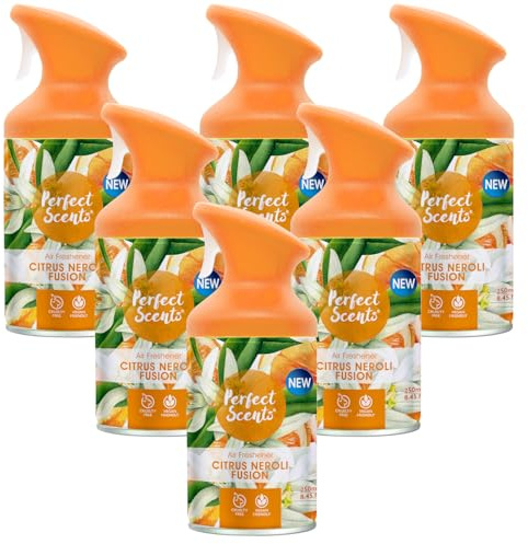 6x Perfect Scents Air Fresheners - Vegan Friendly & Cruelty Free - 250ml/8.45 fl.oz (Citrus Neroli Fusion)