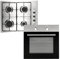 Cookology Oven & Gas Hob Bundle - 60cm Built In Electric Static Oven with 4 Burner Gas Hob