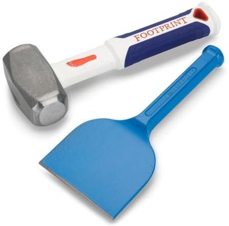 Footprint 4 Inch (100mm) Brick Bolster and 2.5lb Fiberglass Handle Club Hammer Set