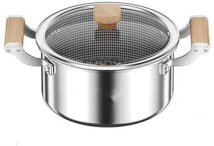 Casserole Dish 316 Stainless Steel Soup Pot Honeycomb Non-stick Pot With Lid Household Hot Pot Induction Cooker Gas Stove Universal Frying Pan For Braising(26CM without cover)