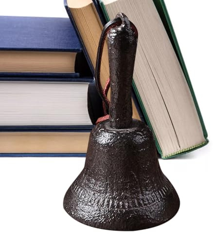 Cloche à main rétro pour sonnerie, cloche en fonte pour salle de classe, service d'attention, école, église, mariage, maison