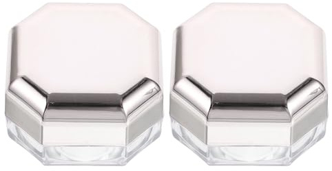 BAZEITFLOW Estuche Compacto Recargable para Polvos Sueltos con Puff de Algodón, Envase de Plástico para Maquillaje de Viaje y Uso Diario, 2 Piezas Portátiles