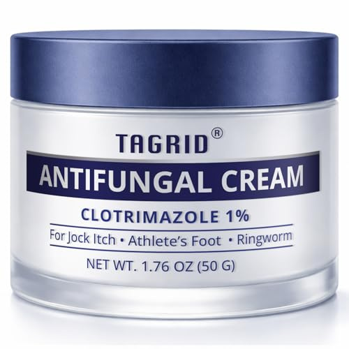 tagrid NDC-Approved 1% Clotrimazole Antifungal Cream: Powerful, Non-Prescription Relief for Ringworm, Athlete's Foot, and Jock Itch - 50g
