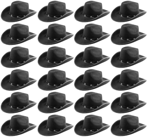 Cowboyhatt med stjärnor och stjärnor – filt cowboyhatt med stjärndubbar – vilda västern maskeraddräkt tillbehör