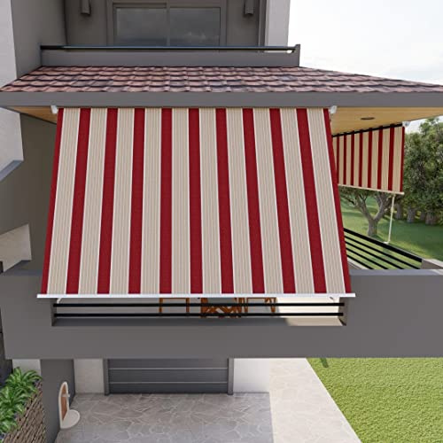 BIACCHI ETTORE SRL Tenda da Sole a Caduta 3x2,5 mt Beige/Bordeaux, Beige/Verde, Beige/ocra, Beige Finestra o Balcone Milos (Beige/Bordeaux)