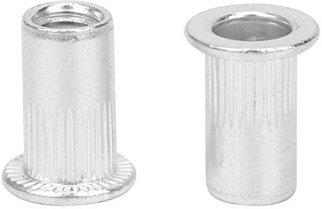 Fafeicy 100Pcs Ecrou a Sertir M5, Écrou à Sertir Aluminium, Écrou à Rivet Fileté à Tête Plate, Rivet Nuts M5 de Écrou d'Insertion Pour les voitures, les meubles, les ascenseurs, la décoration