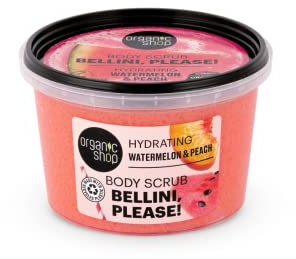 Exfoliante corporal hidratante sandía y melocotón, Organic Shop 250 ml