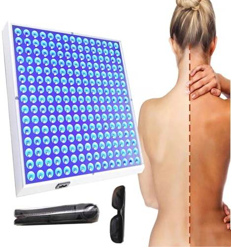 Lampe De Bronzage 45 W Avec Lunettes Et Support, Lampe De Bronzage Domestique à LumièRe Bleue ComplèTe 460 Nm, Avec 225 Led, Dispositif Autobronzant Pour Peau En Bronze Pour Le Corps Et Le Visage