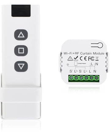 Naapesi Wireless Roller Shutter Control Retrofit Set - Roller Shutter Motor Control from Receiver Module + RF Remote Control, Up to 100 m Range, Wireless Switch for Blinds, Awnings, Roller Shutters