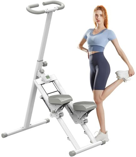 Klettermaschine, Treppensteiger für Heim-Fitnessübungen, zusammenklappbar, vertikale Klettermaschine für Ganzkörpertraining, 136 kg Tragkraft, Weiß (Weiß)