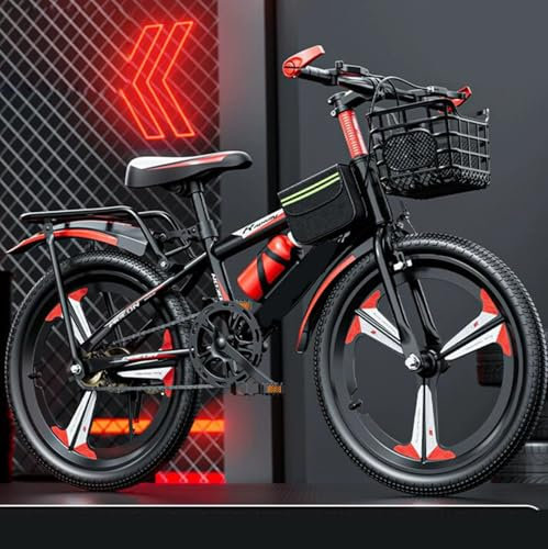 22 Zoll Kinder Mountainbike Singlespeed Einteiliges Raddesign Mit Heckrahmen und Frontkorb Weicher Sitz Mit Einstellbarer Höhe Mehrere Farben Fahrrad C1,22 inches
