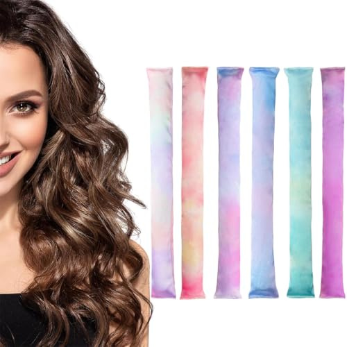 PYEUIFT 6 Piezas Rizador de Pelo Rizadores Suaves para Dormir Que No DañAn el Cabello Rizadores de Pelo Plancha de Pelo Liviana para un Peinado VersáTil para Mujeres Y NiñAs (6 Colores)