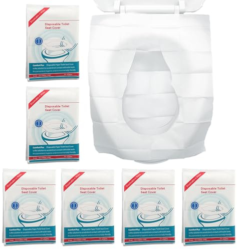 Toilettenauflage Einweg – 60 Stück Hygienische Toilettenauflage, Spülbare, Wasserdichte WC-Sitzbezüge, Einzeln Verpackt, Ideal für Reisen, Öffentliche Toiletten, Büro, Kinder & Erwachsene