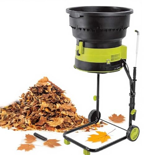 Trituratore Foglie Elettrico da Giardino 2500W, Biotrituratore 8000RPM, Hopper 54CM, Mulcher Sicuro con Nylon, Sacco Raccoglitore, Ruote Resistenti e Protezione Termica(Powercordx30m)