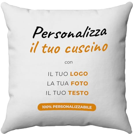 LASERO' Cuscino Personalizzato con Foto 40x40 – Federa Cuscino Personalizzata in Stampa Sublimatica HD – Cuscini Personalizzati con Immagine e Testo – Idee Regali Personalizzati per Lei e per Lui